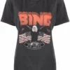 Anine Bing Faded Black 'Vintage Bing Eagle T-Shirt' Clothing