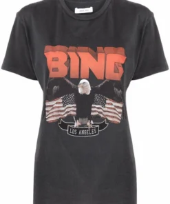 Anine Bing Faded Black'Vintage Bing Eagle T-Shirt' Clothing
