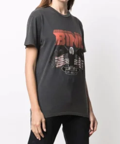 Anine Bing Faded Black 'Vintage Bing Eagle T-Shirt' Clothing
