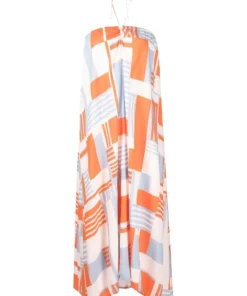 Faithfull The Brand Abstract Printed 'Asturias' Halterneck Midi Dress Clothing