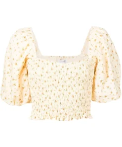 Faithfull The Brand 'Robina' Shirred Floral Crop Top