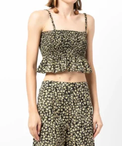 Faithfull The Brand ‘Damita’ Shirred Floral Crop Top