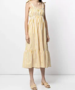 Faithfull The Brand 'Gia' Stripe Midi Dress Clothing