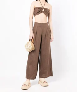 Faithfull The Brand Brown 'Malta' Wide Leg Trousers