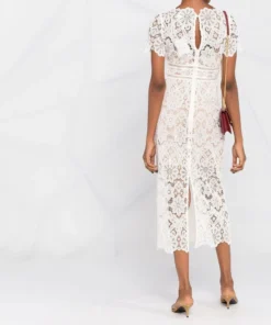 Self Portrait 'Floral Guipure Midi Dress' Clothing