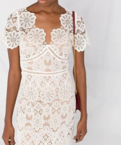 Self Portrait 'Floral Guipure Midi Dress' Clothing