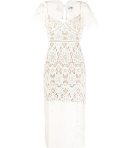 Self Portrait 'Floral Guipure Midi Dress' Clothing