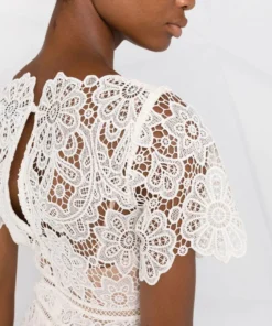 Self Portrait 'Floral Guipure Midi Dress' Clothing