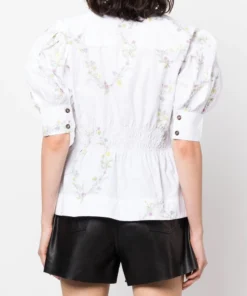 Ganni New In 'Floral Print Puff Sleeve Blouse'