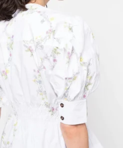 Ganni New In 'Floral Print Puff Sleeve Blouse'