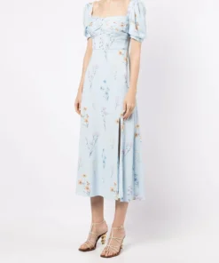 Self Portrait Clothing 'Floral Watercolour Stretch Crepe Midi Dress'