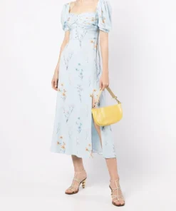 Self Portrait Clothing 'Floral Watercolour Stretch Crepe Midi Dress'