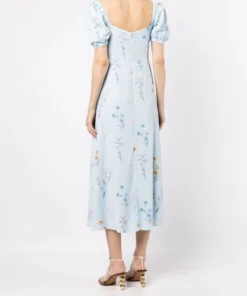 Self Portrait Clothing 'Floral Watercolour Stretch Crepe Midi Dress'