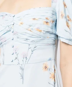 Self Portrait Clothing 'Floral Watercolour Stretch Crepe Midi Dress'