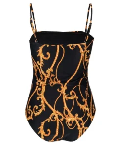 Ganni 'Printed Ruched Swimsuit'