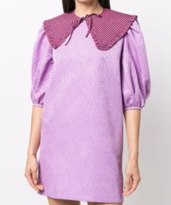 Ganni 'Gingham Ruffled Collar'