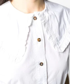 Ganni White 'Organic Cotton Sleeveless Blouse'