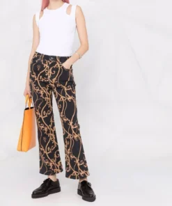 Ganni 'Betzy' Printed Cropped Jeans
