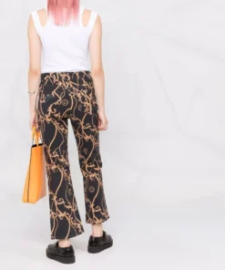 Ganni 'Betzy' Printed Cropped Jeans