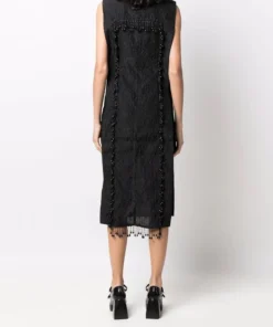 Ganni 'Panelled Jacquard Tassel Midi Dress'