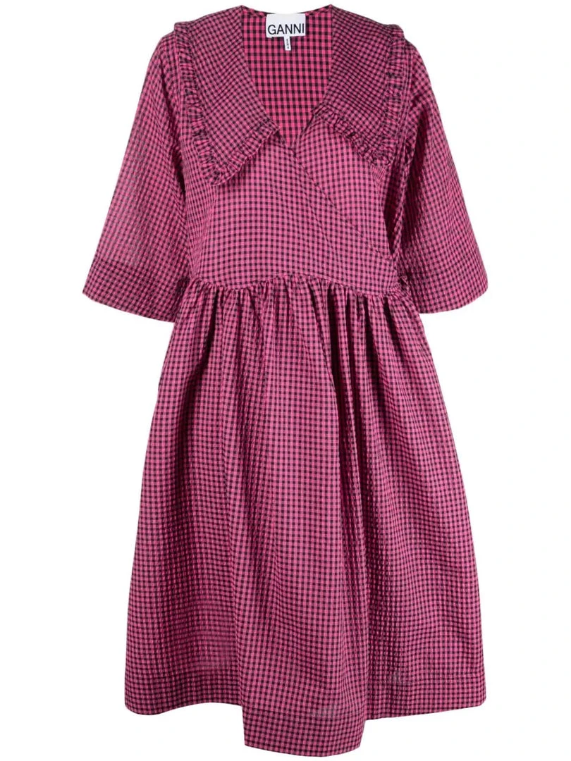Ganni ‘Ruffled Collar Gingham Wrap Midi Dress’ 19 Ganni ‘Ruffled Collar Gingham Wrap Midi Dress’