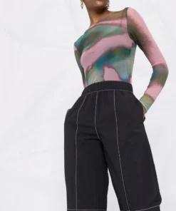 Ganni Black 'Cotton Crepe Trousers' 14 Ganni Black 'Cotton Crepe Trousers'