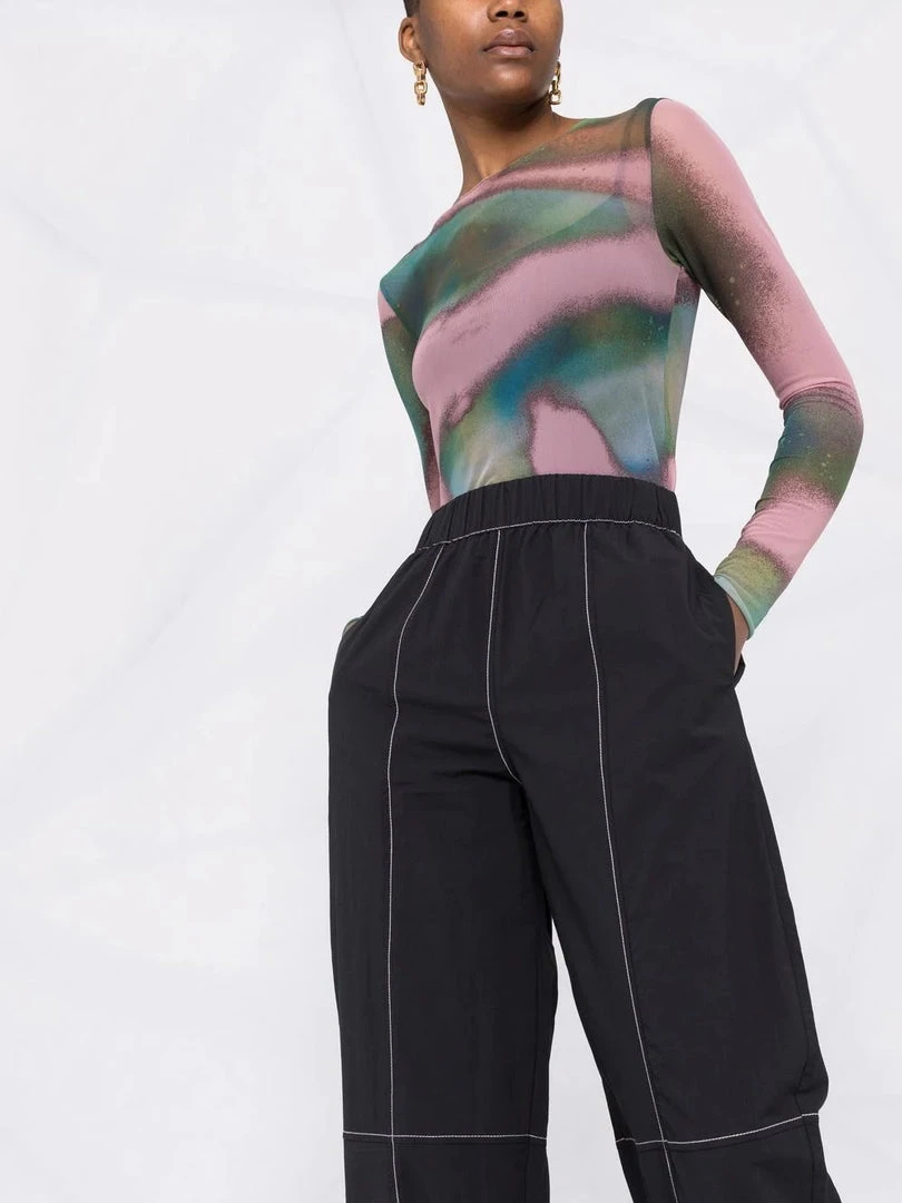 Ganni Black 'Cotton Crepe Trousers' 7 Ganni Black 'Cotton Crepe Trousers'