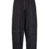 Ganni Black 'Cotton Crepe Trousers'