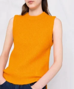 Ganni Orange 'Diamante Detail Knitted Vest' 20 Ganni Orange 'Diamante Detail Knitted Vest'