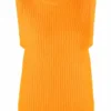 Ganni Orange 'Diamante Detail Knitted Vest' 2 Ganni Orange 'Diamante Detail Knitted Vest'