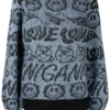 Ganni Blue 'Logo Smiley Balloon Sleeve Sweater' 1 Ganni Blue 'Logo Smiley Balloon Sleeve Sweater'