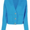 Ganni Blue 'Gem Embellished Button Cardigan'