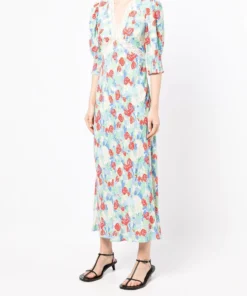 Rixo London 'Gemma' Collage Floral Midi Dress
