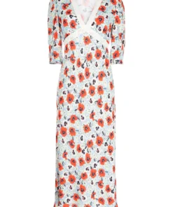 Rixo London 'Gemma' Pansy Floral Midi Dress