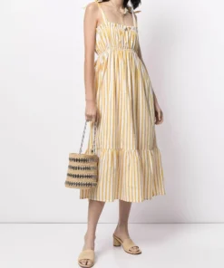 Faithfull The Brand 'Gia' Stripe Midi Dress Clothing