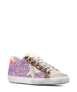 Golden Goose 'Superstar' Purple Glitter Trainers