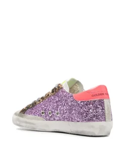 Golden Goose 'Superstar' Purple Glitter Trainers