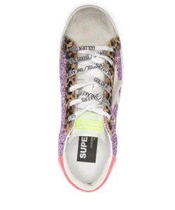 Golden Goose 'Superstar' Purple Glitter Trainers