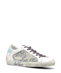 Golden Goose ‘Leopard Lace-Up Glitter Low Top Trainers’ Shoes
