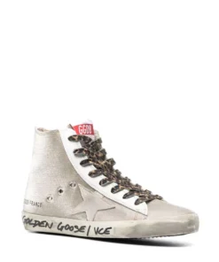 Golden Goose Shoes 'Francy' Gold High-Top Sneakers