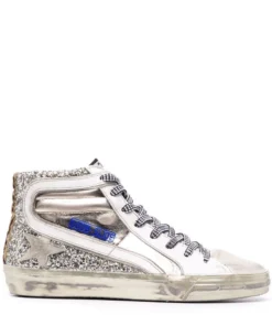 Golden Goose Shoes 'Gold Glitter Slide Sneakers'