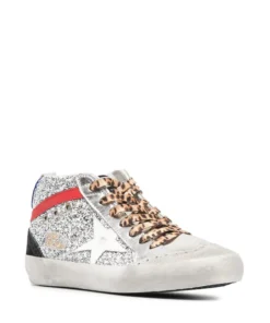 Golden Goose Shoes ‘Glitter Leopard Lace High Top Sneakers’