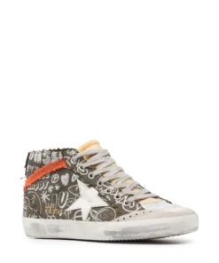 Golden Goose Shoes 'Mid Star' Doodle Print Sneakers