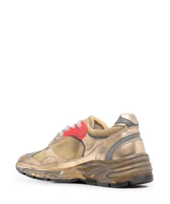 Golden Goose Shoes ‘Dad-Star’ Distressed Gold Sneakers