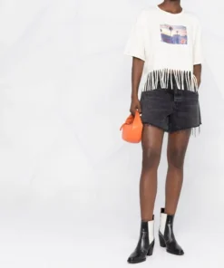 Ganni 'Greetings From' Graphic Cropped T-shirt