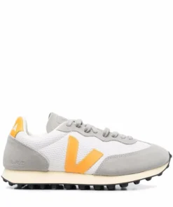 VEJA Grey And Yellow ‘Rio Branco’ Suede Trainers Shoes