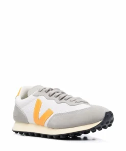 VEJA Grey And Yellow ‘Rio Branco’ Suede Trainers Shoes