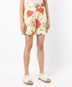 Ganni 'Hawaii Smiley Face Print Shorts'