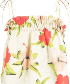 Ganni 'Hawaii Smiley Face Print Top'