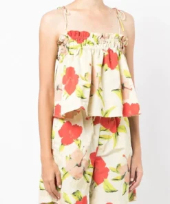 Ganni 'Hawaii Smiley Face Print Top'